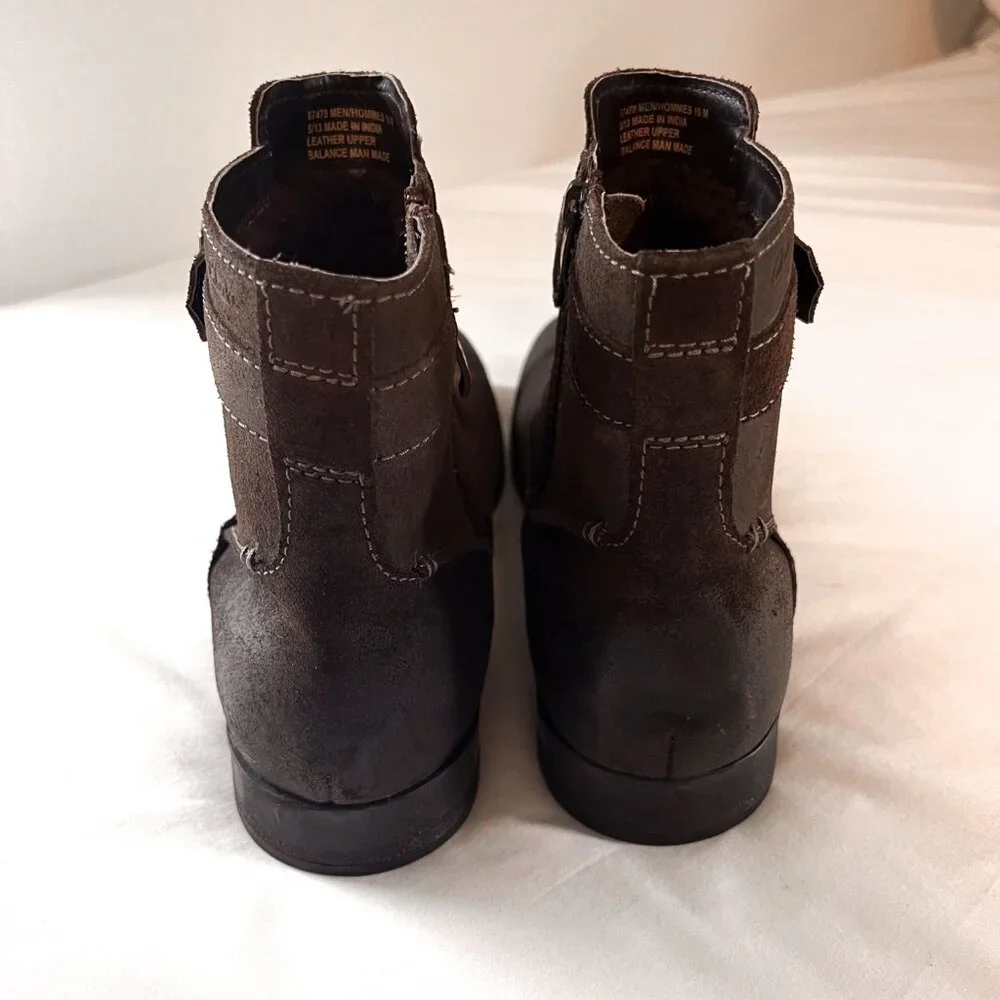 Clarks Mens Brown Nubuck Shearling Lined Ankle Boots 10M Winter Warm